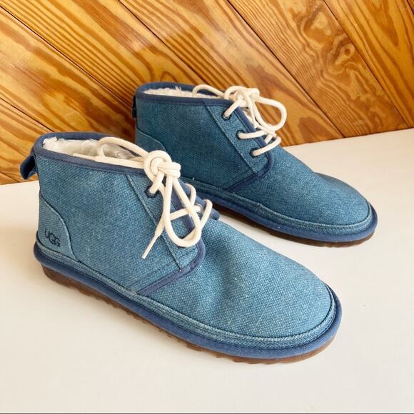 UGG Neumel Natural Boot in Blue Denim - Picture 1 of 8